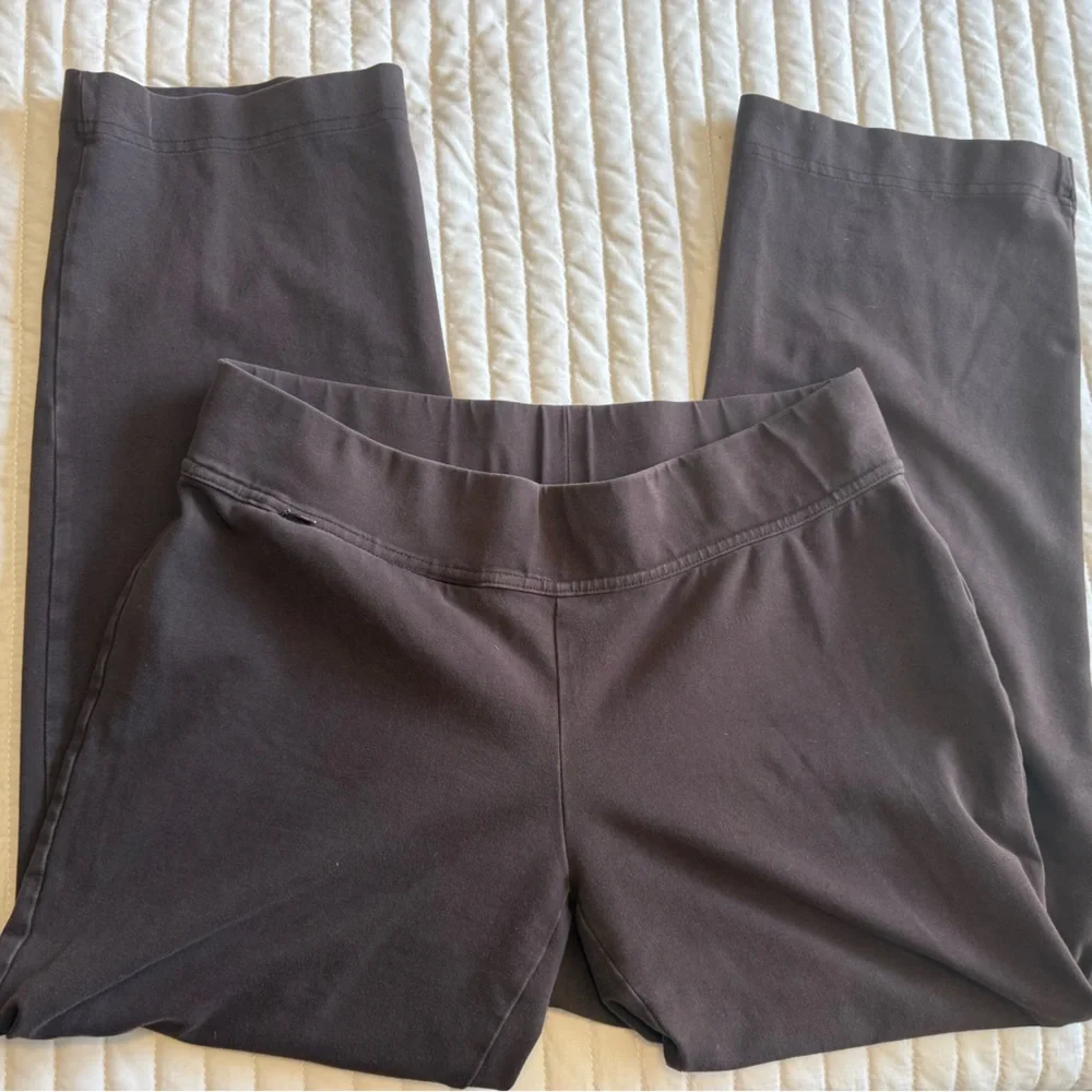 Lands End Starfish Knit Straight Leg Pants Brown Medium Petite Pull On - Picture 1 of 4